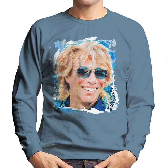 Sidney Maurer Original Portrait Of Jon Bon Jovi Men's Sweatshirt
