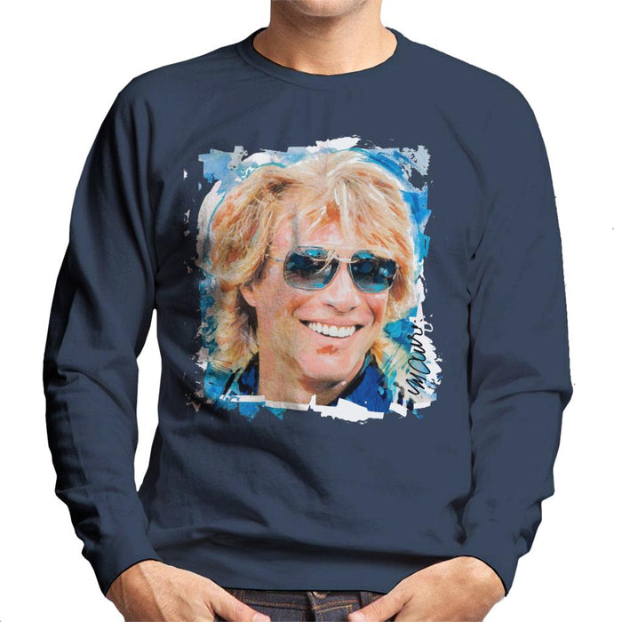 Sidney Maurer Original Portrait Of Jon Bon Jovi Men's Sweatshirt