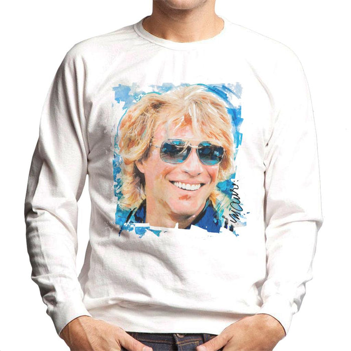Sidney Maurer Original Portrait Of Jon Bon Jovi Men's Sweatshirt
