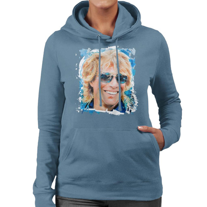 Sidney Maurer Original Portrait Of Jon Bon Jovi Women's Hooded Sweatshirt