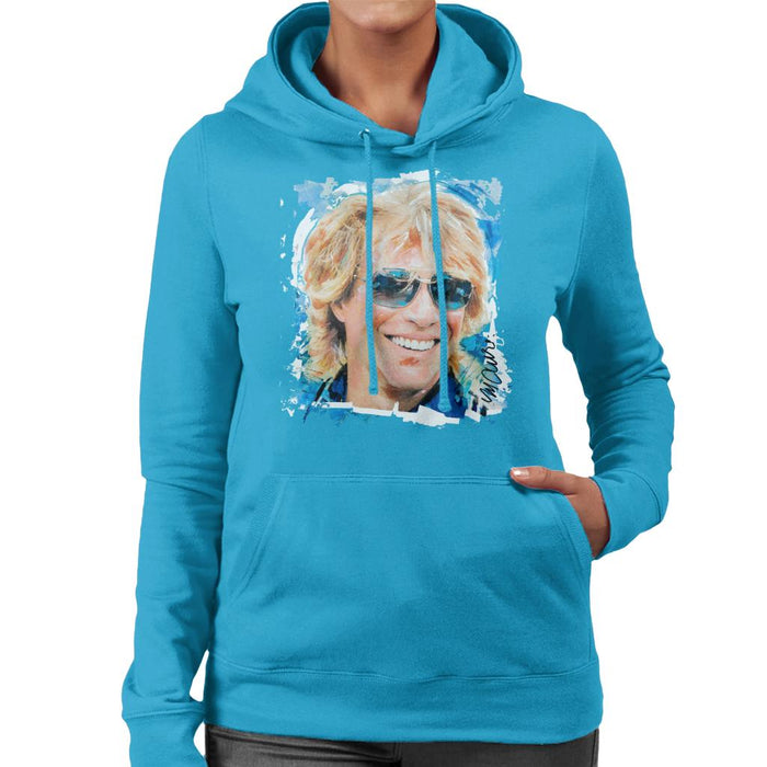 Sidney Maurer Original Portrait Of Jon Bon Jovi Women's Hooded Sweatshirt
