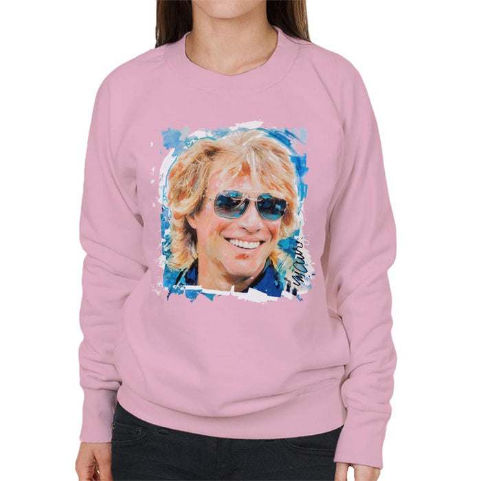 Sidney Maurer Original Portrait Of Jon Bon Jovi Women's Sweatshirt