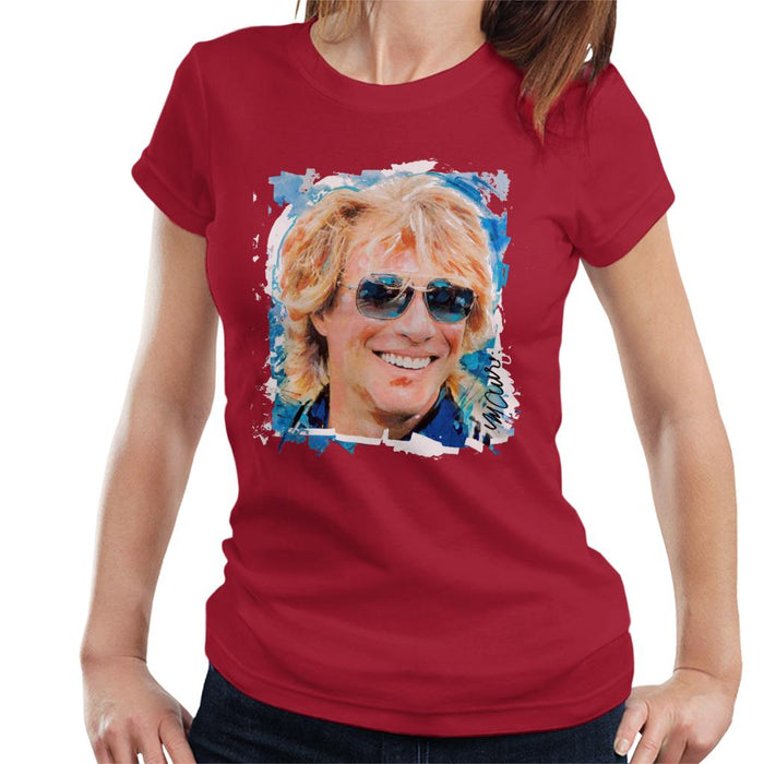 Sidney Maurer Original Portrait Of Jon Bon Jovi Women's T-Shirt