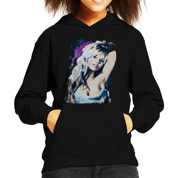 Sidney Maurer Original Portrait Of Brigitte Bardot Kid's Hooded Sweatshirt