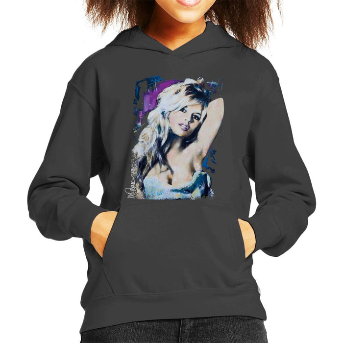 Sidney Maurer Original Portrait Of Brigitte Bardot Kid's Hooded Sweatshirt