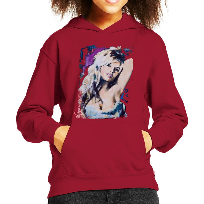 Sidney Maurer Original Portrait Of Brigitte Bardot Kid's Hooded Sweatshirt
