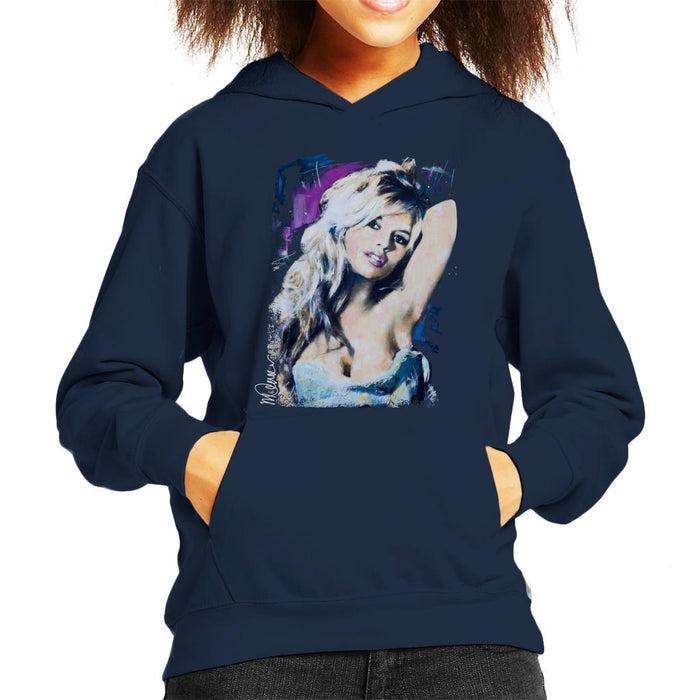 Sidney Maurer Original Portrait Of Brigitte Bardot Kid's Hooded Sweatshirt