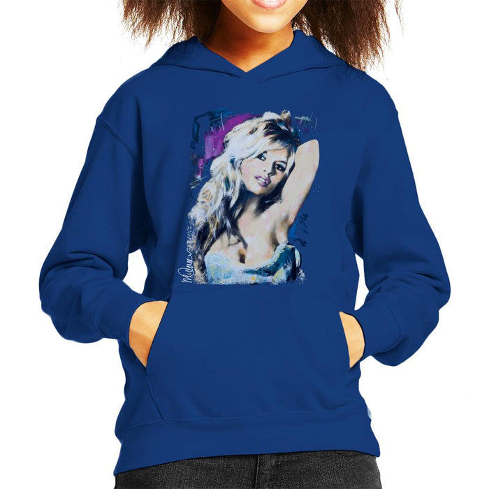 Sidney Maurer Original Portrait Of Brigitte Bardot Kid's Hooded Sweatshirt