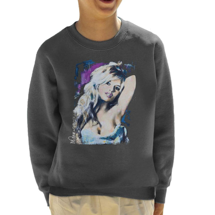 Sidney Maurer Original Portrait Of Brigitte Bardot Kid's Sweatshirt
