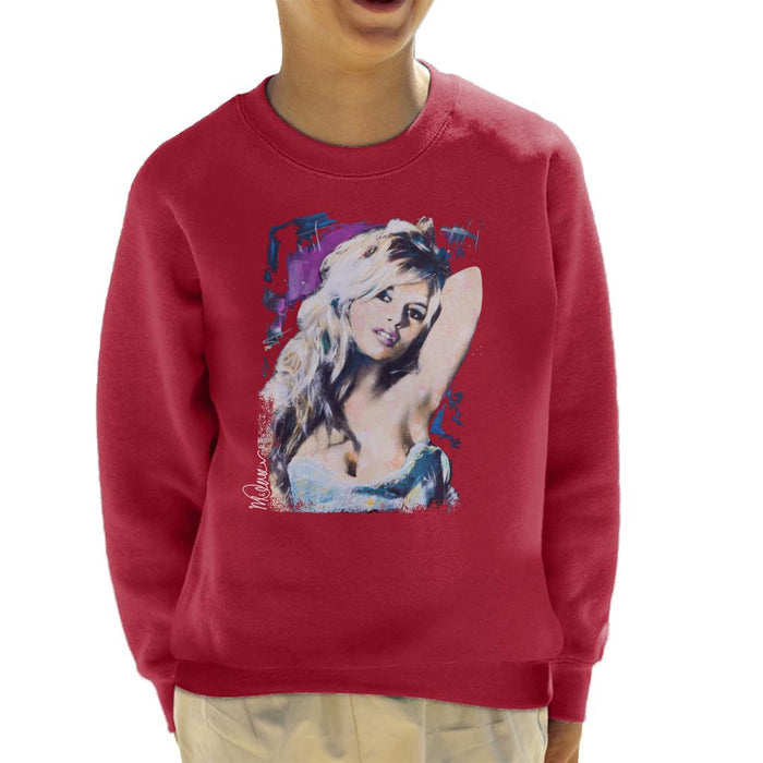 Sidney Maurer Original Portrait Of Brigitte Bardot Kid's Sweatshirt