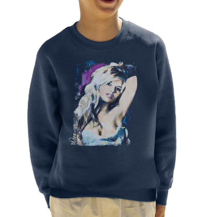 Sidney Maurer Original Portrait Of Brigitte Bardot Kid's Sweatshirt