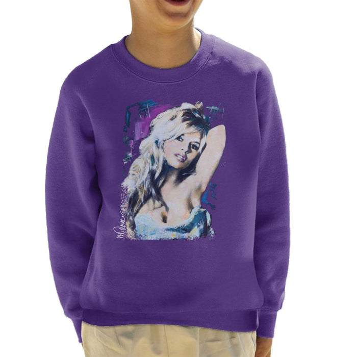 Sidney Maurer Original Portrait Of Brigitte Bardot Kid's Sweatshirt