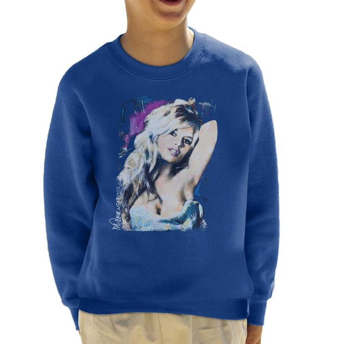 Sidney Maurer Original Portrait Of Brigitte Bardot Kid's Sweatshirt