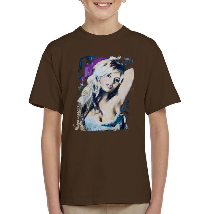 Sidney Maurer Original Portrait Of Brigitte Bardot Kid's T-Shirt