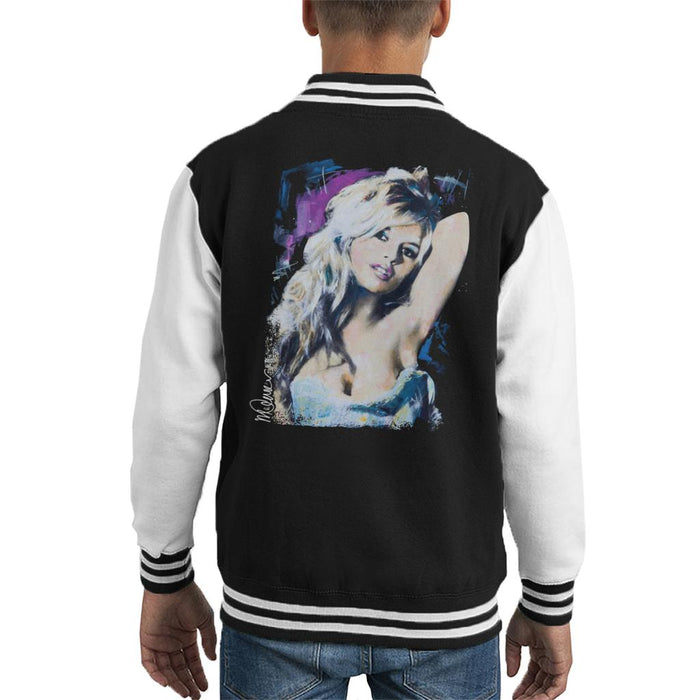 Sidney Maurer Original Portrait Of Brigitte Bardot Kid's Varsity Jacket