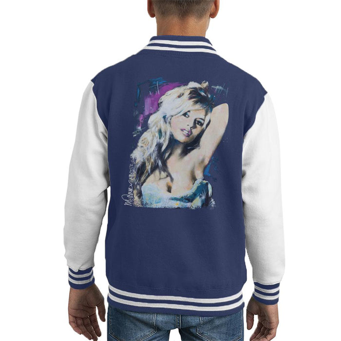 Sidney Maurer Original Portrait Of Brigitte Bardot Kid's Varsity Jacket