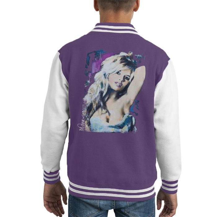 Sidney Maurer Original Portrait Of Brigitte Bardot Kid's Varsity Jacket