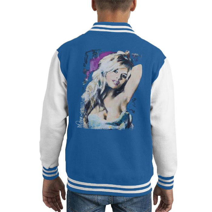 Sidney Maurer Original Portrait Of Brigitte Bardot Kid's Varsity Jacket