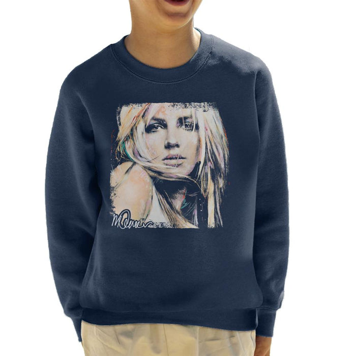 Sidney Maurer Original Portrait Of Britney Spears Kid's Sweatshirt