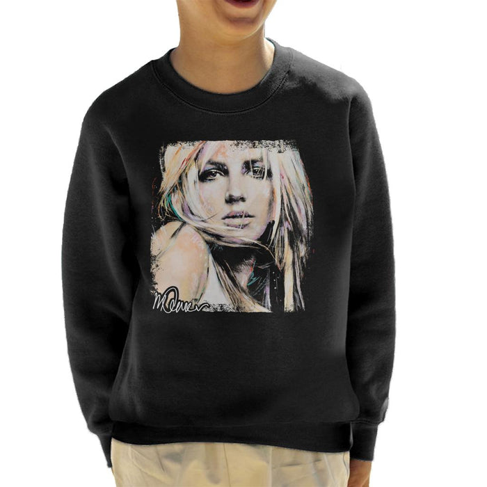 Sidney Maurer Original Portrait Of Britney Spears Kid's Sweatshirt