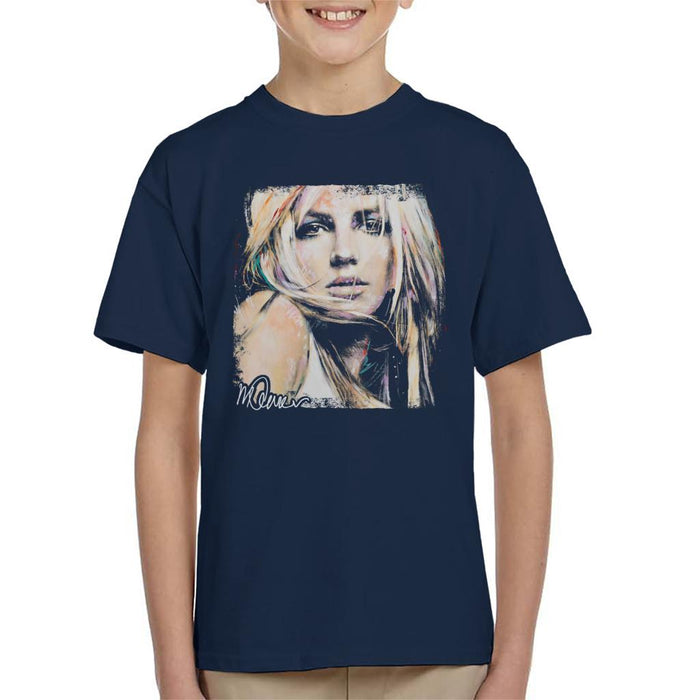 Sidney Maurer Original Portrait Of Britney Spears Kid's T-Shirt