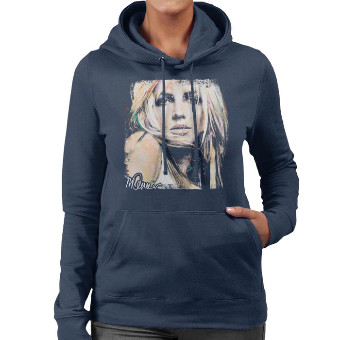 Sidney Maurer Original Portrait Of Britney Spears Women's Hooded Sweatshirt
