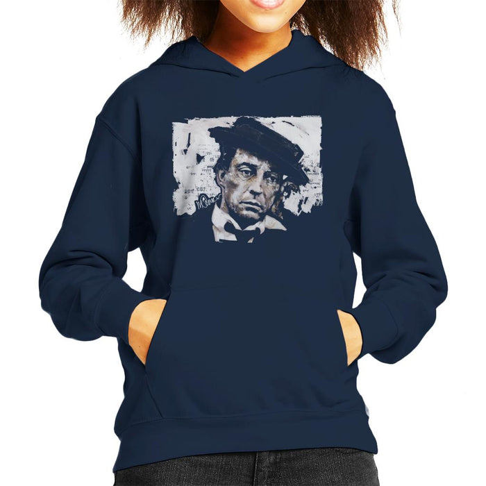 Sidney Maurer Original Portrait Of Buster Keaton Kid's Hooded Sweatshirt