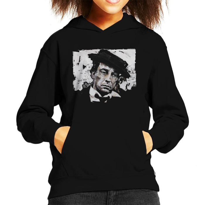Sidney Maurer Original Portrait Of Buster Keaton Kid's Hooded Sweatshirt