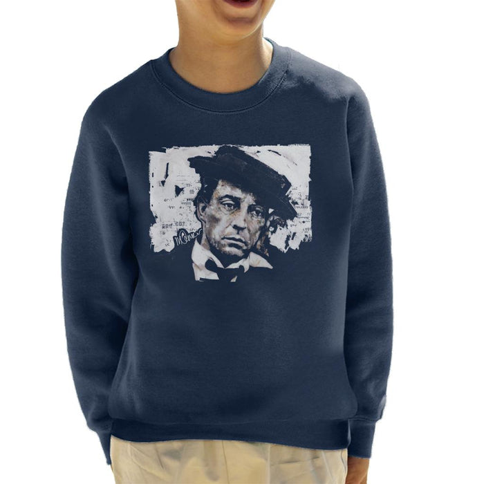 Sidney Maurer Original Portrait Of Buster Keaton Kid's Sweatshirt
