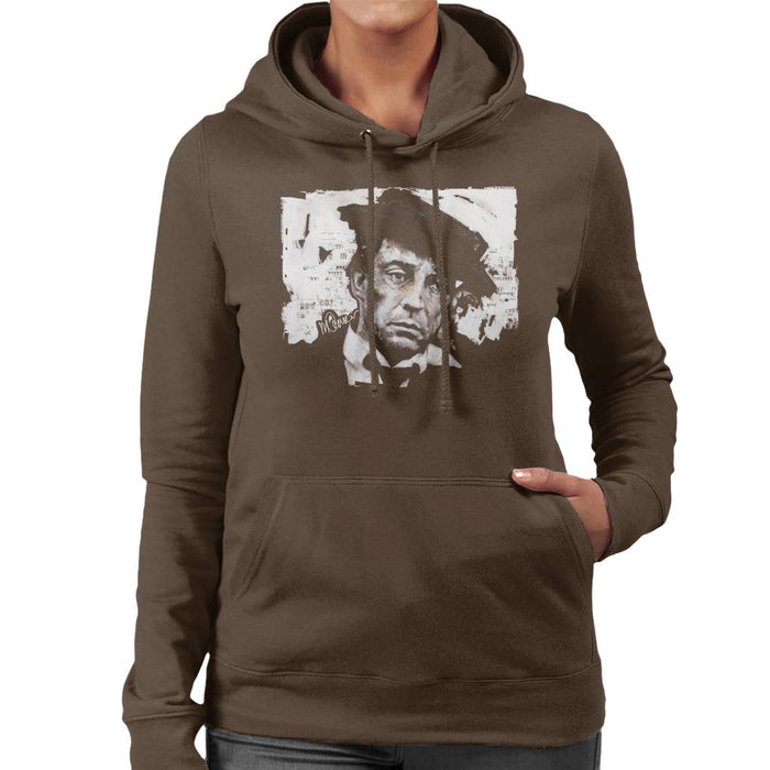 Sidney Maurer Original Portrait Of Buster Keaton Women's Hooded Sweatshirt