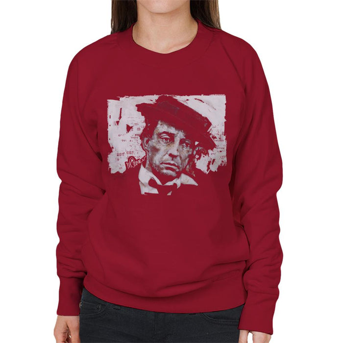 Sidney Maurer Original Portrait Of Buster Keaton Women's Sweatshirt