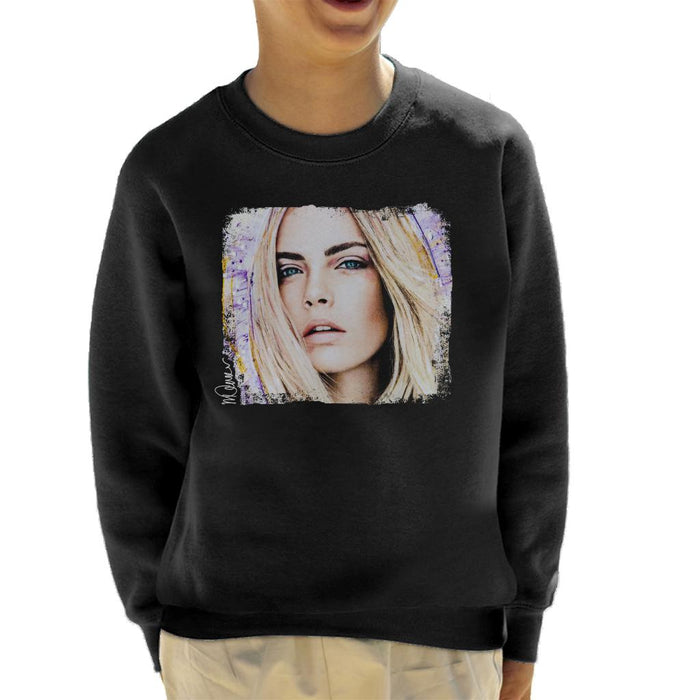 Sidney Maurer Original Portrait Of Cara Delevingne Kid's Sweatshirt