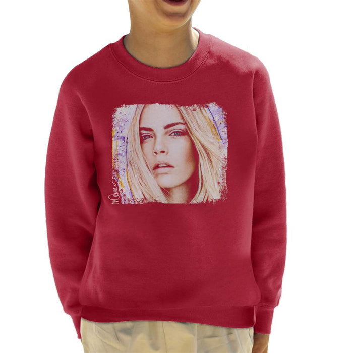 Sidney Maurer Original Portrait Of Cara Delevingne Kid's Sweatshirt