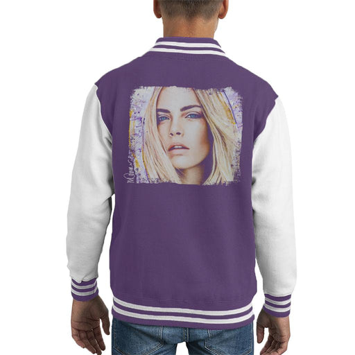 Sidney Maurer Original Portrait Of Cara Delevingne Kid's Varsity Jacket