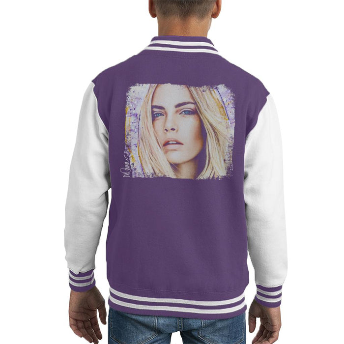 Sidney Maurer Original Portrait Of Cara Delevingne Kid's Varsity Jacket
