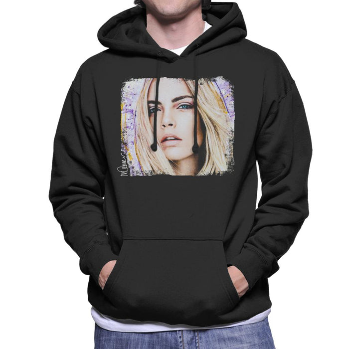 Sidney Maurer Original Portrait Of Cara Delevingne Men's Hooded Sweatshirt