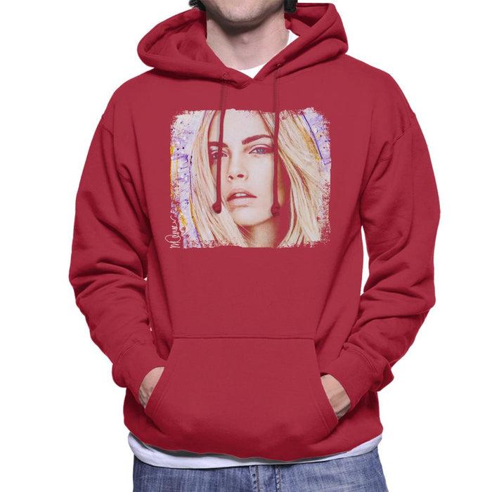 Sidney Maurer Original Portrait Of Cara Delevingne Men's Hooded Sweatshirt