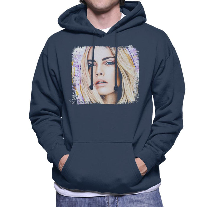 Sidney Maurer Original Portrait Of Cara Delevingne Men's Hooded Sweatshirt