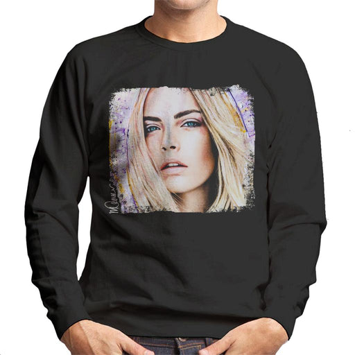 Sidney Maurer Original Portrait Of Cara Delevingne Men's Sweatshirt