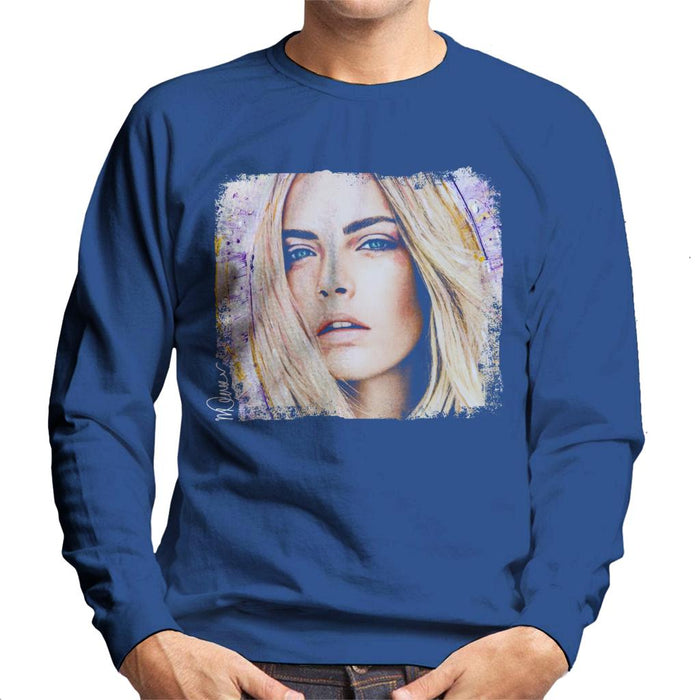 Sidney Maurer Original Portrait Of Cara Delevingne Men's Sweatshirt