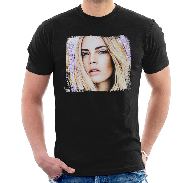 Sidney Maurer Original Portrait Of Cara Delevingne Men's T-Shirt