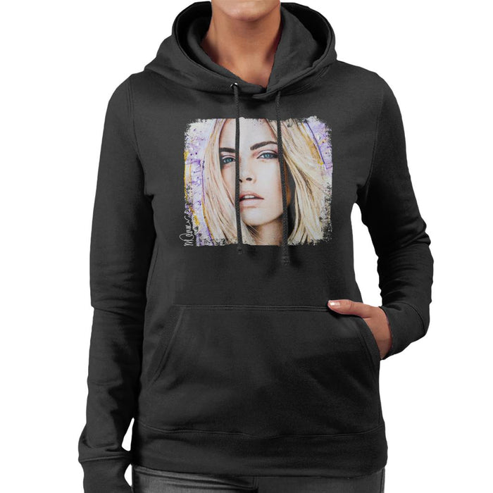 Sidney Maurer Original Portrait Of Cara Delevingne Women's Hooded Sweatshirt