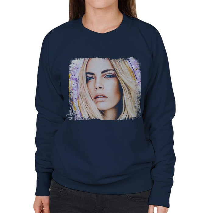 Sidney Maurer Original Portrait Of Cara Delevingne Women's Sweatshirt