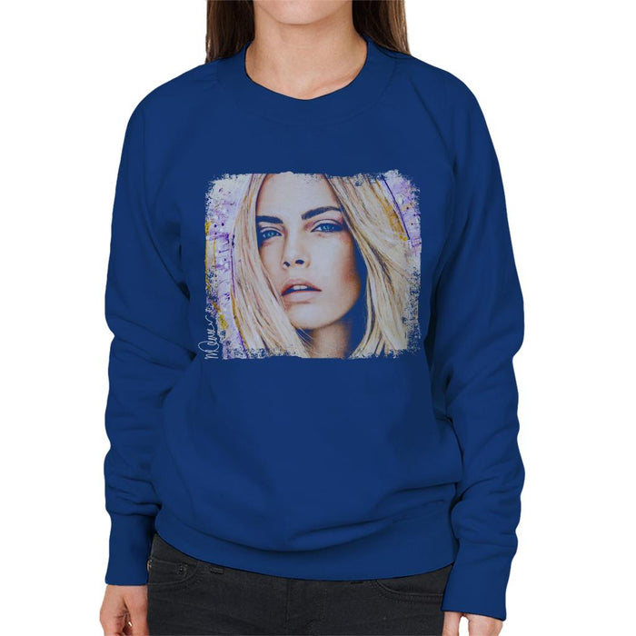 Sidney Maurer Original Portrait Of Cara Delevingne Women's Sweatshirt