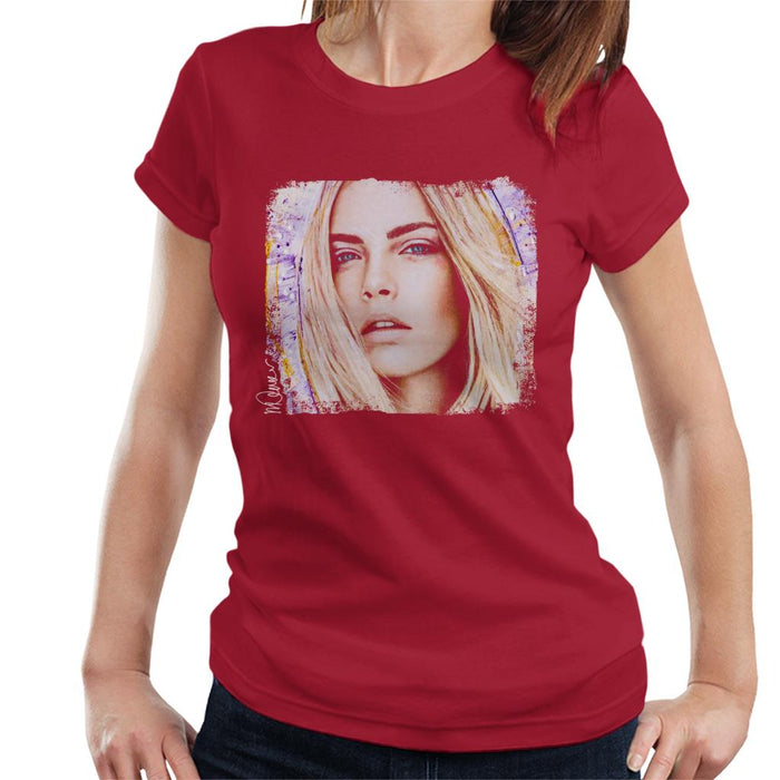 Sidney Maurer Original Portrait Of Cara Delevingne Women's T-Shirt