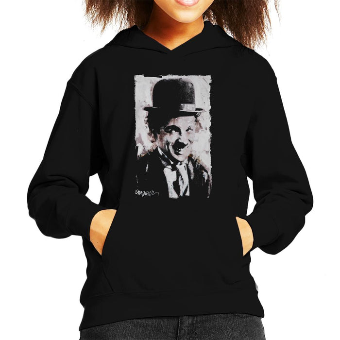 Sidney Maurer Original Portrait Of Charlie Chaplin Smiling Kid's Hooded Sweatshirt