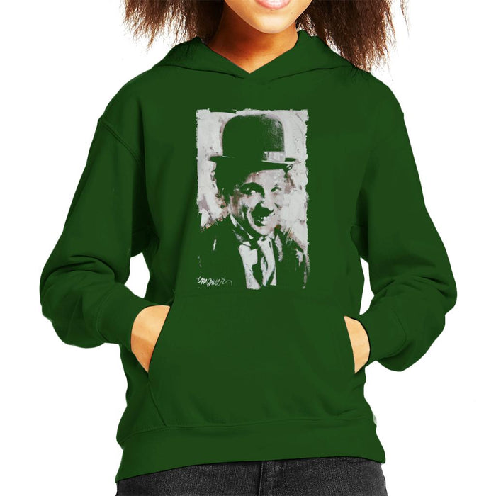 Sidney Maurer Original Portrait Of Charlie Chaplin Smiling Kid's Hooded Sweatshirt