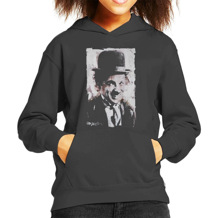 Sidney Maurer Original Portrait Of Charlie Chaplin Smiling Kid's Hooded Sweatshirt
