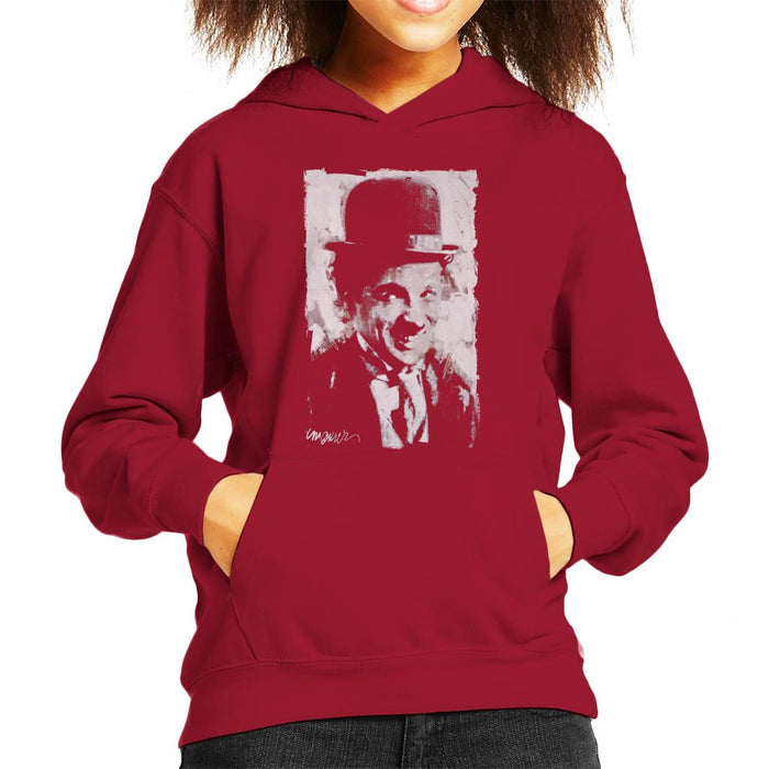 Sidney Maurer Original Portrait Of Charlie Chaplin Smiling Kid's Hooded Sweatshirt