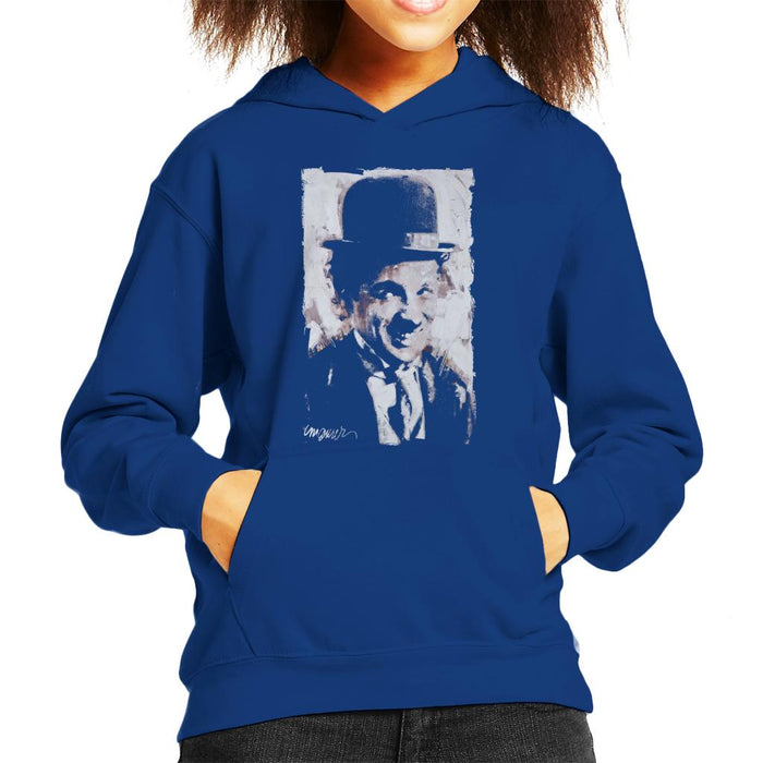 Sidney Maurer Original Portrait Of Charlie Chaplin Smiling Kid's Hooded Sweatshirt